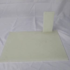 White rectangular display mounting plate with bracket