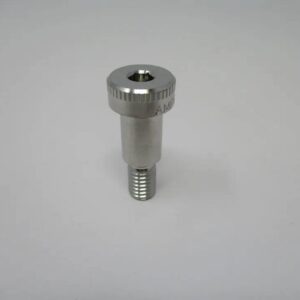silver shoulder bolt with knurled head