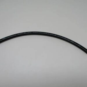 Black curved automotive tubing with printing