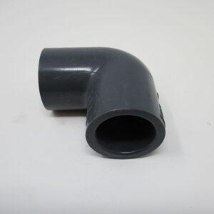 Dark grey 90-degree PVC elbow fitting