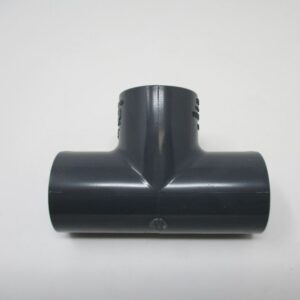 Dark grey PVC tee pipe fitting