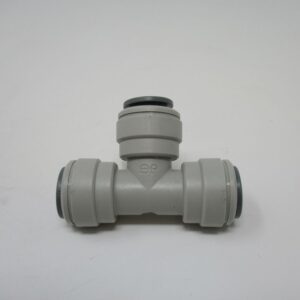 grey push-to-connect T-shaped tee fitting