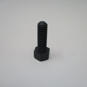 Short black hex bolt standing upright