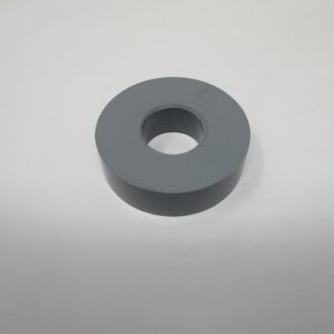 Gray circular rubber washer with center hole