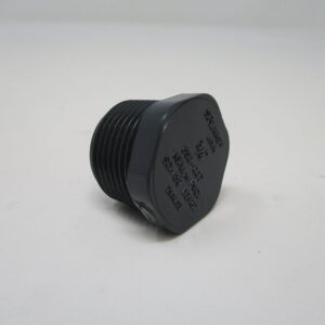 Black threaded pipe plug with hexagon cap