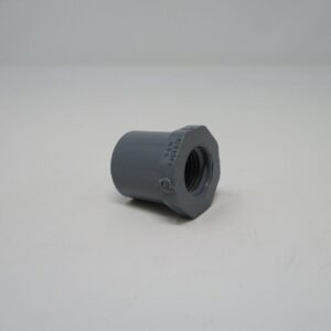 Short gray PVC threaded female adapter piece