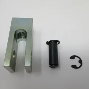 U-shaped clevis with threaded pocket and pin