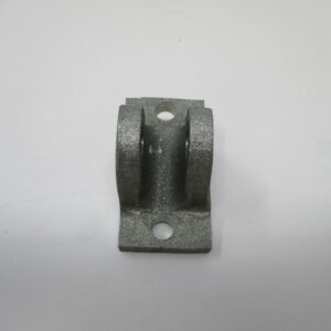 Side view of double-lug metal bracket