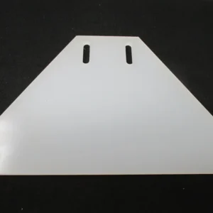 White triangular mounting plate with holes