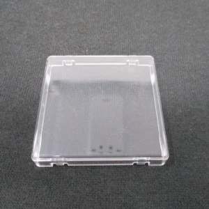 Clear square plastic cover on fabric