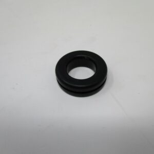 Small black rubber grommet with double groove