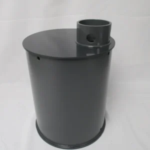 Gray canister with side outlet flange