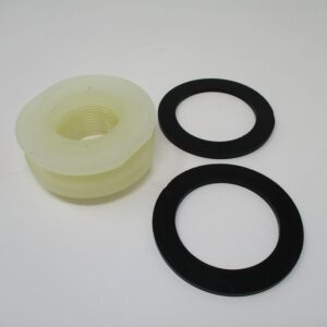 Yellow nylon grommet with two black washers