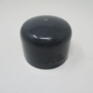 Domed PVC pipe end cap gray
