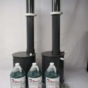 Rust inhibitor dispensing units with jugs