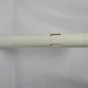 white PVC tube with two rectangular slots