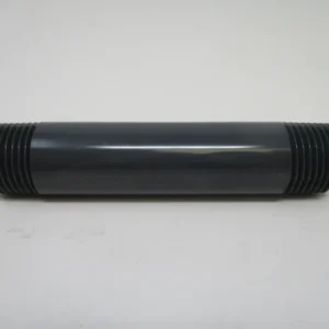Glossy PVC nipple with threaded ends