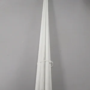 End-on view of tied white rods bundle