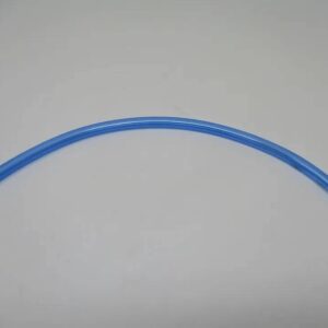 Curved blue plastic tubing section