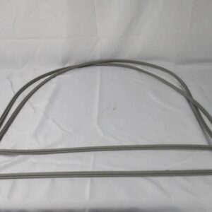 Nested curved rubber window seals on white background