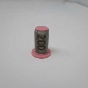 Pink mesh spray filter marked 200