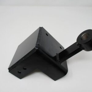 Black welded bracket with rubber bushing