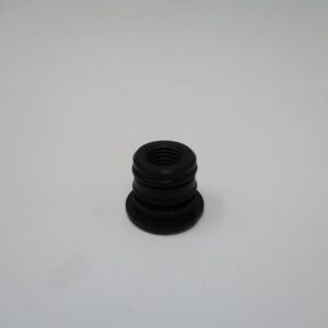Small black rubber grommet with internal thread