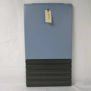 Two-tone enclosure with tag and ribbed base