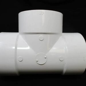 White PVC three-way tee connector