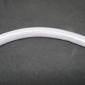 Clear braided fuel hose section curved