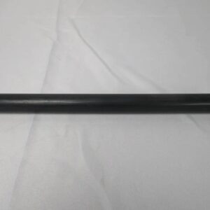 Black plastic tubing rod on white background