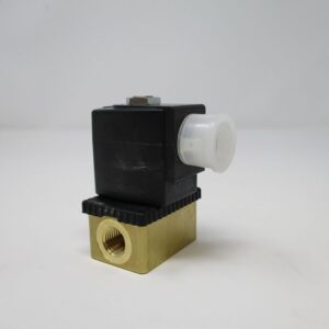 Brass-bodied solenoid valve with protective cap
