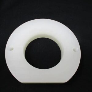 White circular mounting flange with hole