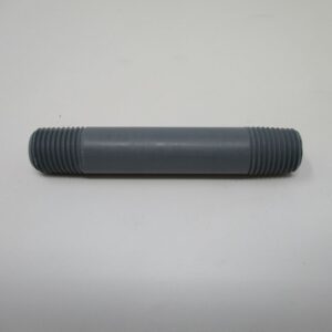 Gray PVC threaded nipple with double threads