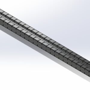 C262890-S slotted polypropylene panel support bar with 6 degree from vertical specimen slots and central drainage channel for aerospace corrosion testing